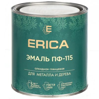 Лот: 24085791. Фото: 1. Эмаль Erica, ПФ-115, для внутренних... Краски, лаки, растворитель