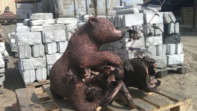Лот: 5350462. Фото: 1. скульптура " Мишка в малине ". Художественная ковка