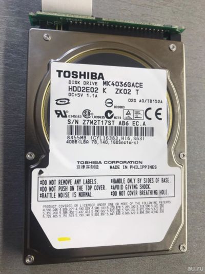Лот: 14555385. Фото: 1. Жесткий диск Toshiba 40GB 2.5... Жёсткие диски (HDD)