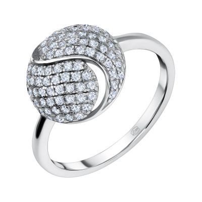 Лот: 23822851. Фото: 1. Серебряное кольцо с фианитами... Кольца, перстни