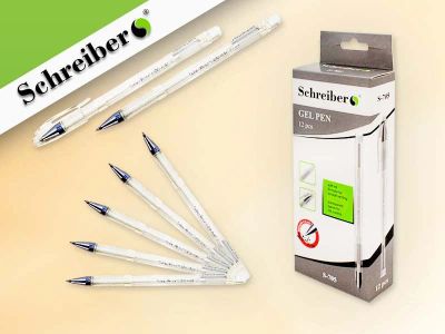 Лот: 11991796. Фото: 1. Гелевая ручка белая («Schreiber... Ручки, карандаши, маркеры
