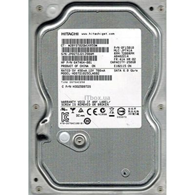 Лот: 8139921. Фото: 1. HDD 250.0 Gb SATA-II 300 Hitachi... Жёсткие диски (HDD)