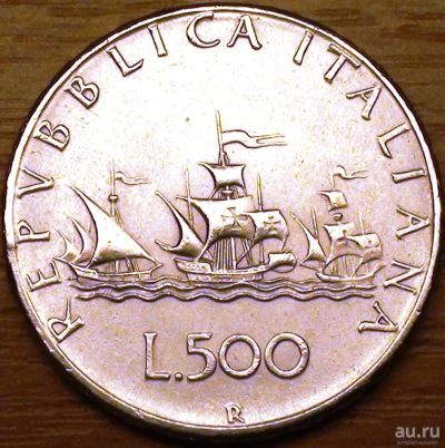Лот: 18254159. Фото: 1. 500 лир 1965г. Корабли Колумба... Европа