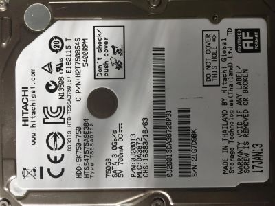 Лот: 7393993. Фото: 1. Жесткий диск hitachi 750GB. Жёсткие диски (HDD)