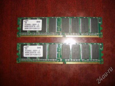 Лот: 233030. Фото: 1. 2 планки по 256Mb DIMM DDR PC3200... Оперативная память
