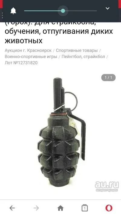 Лот: 16830751. Фото: 1. Граната ф1. Другое (спортивные товары)