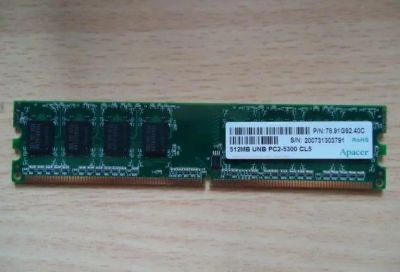 Лот: 8806081. Фото: 1. DDR2 Apacer 512Mb PC-5300 667MHz... Оперативная память