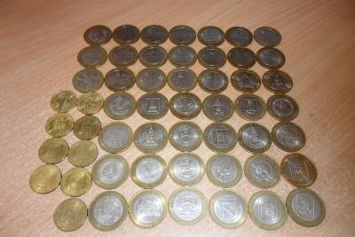 Лот: 3885901. Фото: 1. набор десяток из 54 штук, все... Наборы монет