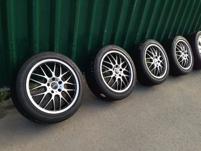 Лот: 5990784. Фото: 1. Колеса Weds R17 7J +43+лето Dunlop... Шины на дисках