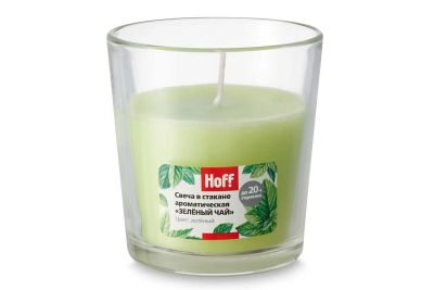 Лот: 23679433. Фото: 1. Свеча в стакане HOFF Зелёный чай. Свечи