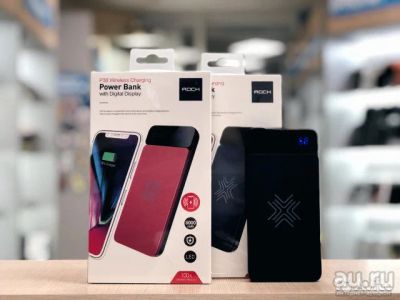 Лот: 14545873. Фото: 1. Power Bank со встроенной беспроводной... Внешние, портативные аккумуляторы для смартфонов (Power bank)