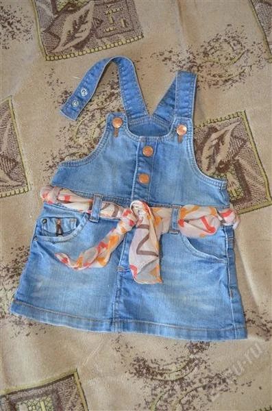 Лот: 2925089. Фото: 1. Детский джинсовый сарафан Zara. Платья, сарафаны