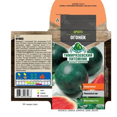 Лот: 24617477. Фото: 1. Семена Арбуз, Огонек, 1 г, ранний... Другое (семена, рассада, садовые растения)