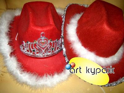 Лот: 781199. Фото: 1. Шляпа ковбоя женская красная. Головные уборы