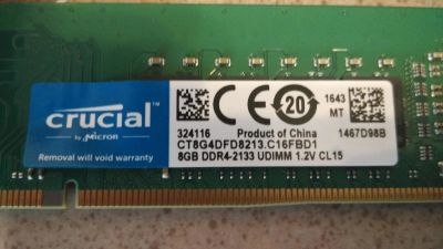 Лот: 9909779. Фото: 1. Модуль памяти 8Gb DDR4 Crucial... Оперативная память