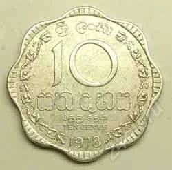 Лот: 50924. Фото: 1. Цейлон. Шри-Ланка. 10 центов 1978г... Азия