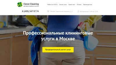 Лот: 9163321. Фото: 1. готовый сайт для клининговой компании... Доменные имена, сайты