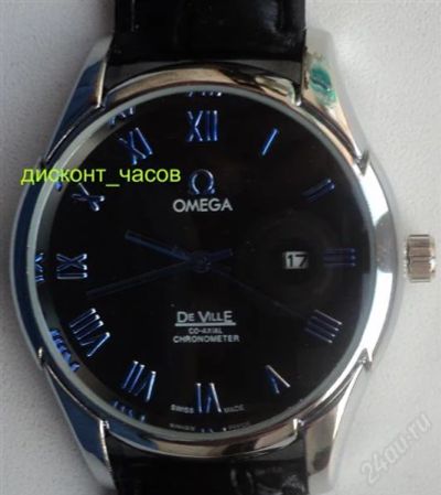 Лот: 1902830. Фото: 1. Omega De Ville. С датой. Черные... Подарки на Новый год