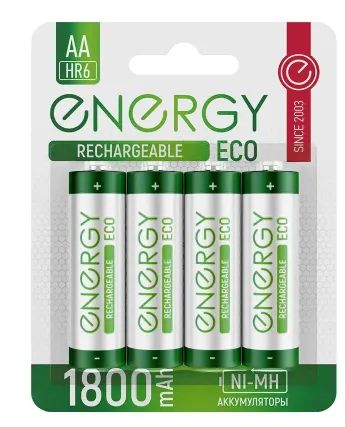 Лот: 19971123. Фото: 1. Аккумулятор Energy Eco NIMH-1800-HR6... Батарейки, аккумуляторы, элементы питания