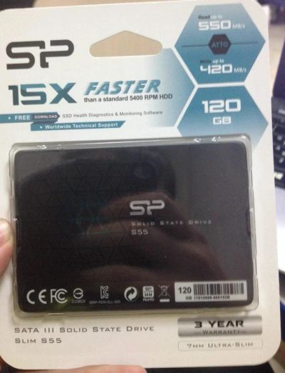 Лот: 9582129. Фото: 1. SSD 2.5” 120GB SiliconPower Slim... SSD-накопители
