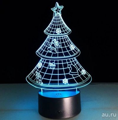 Лот: 8547989. Фото: 1. 3D светильник "Новогодняя елка... Подарки на Новый год