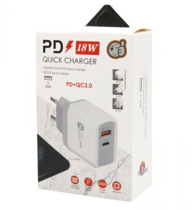 Лот: 16313684. Фото: 1. СЗУ USB/Type-C Keke PD001 QC 3... Зарядные устройства, блоки питания, адаптеры сетевые для смартфонов