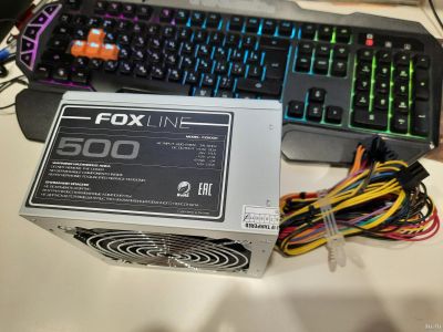 Лот: 18209854. Фото: 1. 500W Foxline FZ500R (24+2x4+6pin... Корпуса, блоки питания