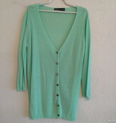 Лот: 13775688. Фото: 1. Мятный кардиган Zara, р.42. Свитеры, толстовки, худи