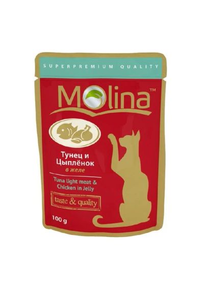 Лот: 5110527. Фото: 1. Паучи Molina для кошек, тунец... Корма