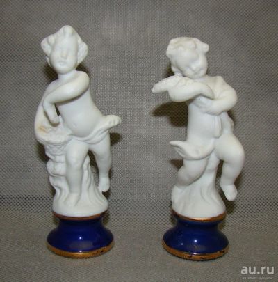 Лот: 16540177. Фото: 1. Фигурки фарфоровые парные Путти... Другое (антиквариат)