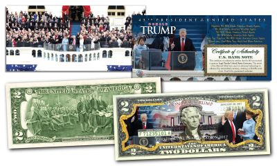 Лот: 15344165. Фото: 1. Банкнота 2 доллара США Д.Трамп... Америка