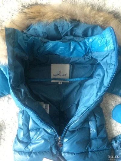 Лот: 8443903. Фото: 1. Зимний комбинезон Moncler синий. Костюмы, пиджаки, комбинезоны