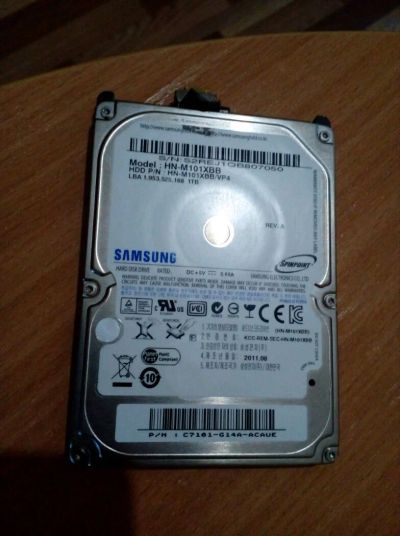 Лот: 11494759. Фото: 1. HDD Samsung 1Tb неисправен. Жёсткие диски (HDD)