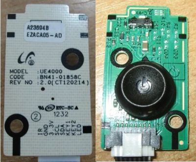 Лот: 5465546. Фото: 1. IR&Power Button Panel BN41-01858C... Запчасти для телевизоров, видеотехники, аудиотехники