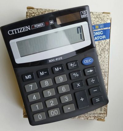 Лот: 17661771. Фото: 1. Калькулятор Citizen SDC812BN 12-разрядный... Калькуляторы