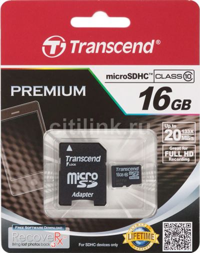 Лот: 6528041. Фото: 1. Карта памяти microSDHC Transcend... Карты памяти