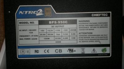 Лот: 3084735. Фото: 1. 950W Chieftec NITRO II 85+ Bronze. Корпуса, блоки питания
