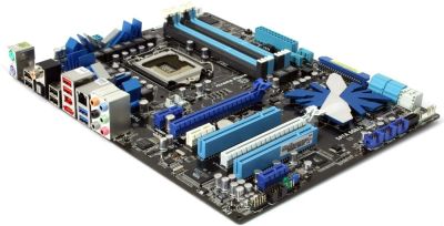 Лот: 13001394. Фото: 1. Топовая плата под 1156: Asus P7P55D... Материнские платы