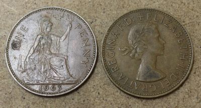 Лот: 22493173. Фото: 1. Великобритания 1 пенни 1963 года... Великобритания и острова