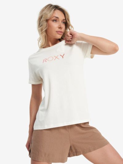 Лот: 25543402. Фото: 1. Футболка женская Roxy, Бежевый. Другое (спортивная одежда)
