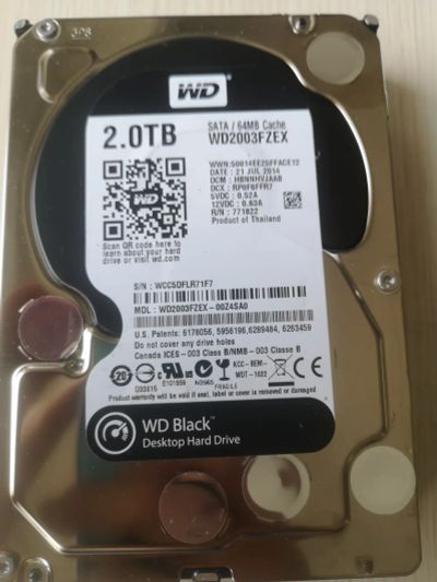 Лот: 22563618. Фото: 1. HDD SATA3 WD 2Tb, WD2003FZEX... Жёсткие диски (HDD)