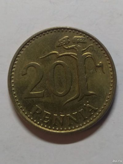 Лот: 15924886. Фото: 1. Финляндия 20 пенни, 1980 года. Европа