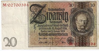 Лот: 16356127. Фото: 1. 20 марок 1929 год. Хорошая . Германия и Австрия