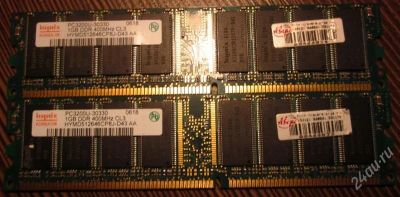 Лот: 2419075. Фото: 1. Hynix DDR DIMM PC3200 1GB 2 планки. Оперативная память