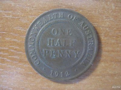 Лот: 8649992. Фото: 1. Австралия 1/2 пенни 1912 года... Австралия и Океания
