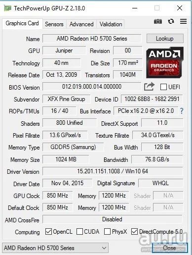 Лот: 13641489. Фото: 1. Видеокарта XFX HD5770. Видеокарты