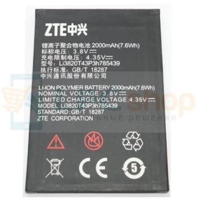 Лот: 10110925. Фото: 1. Аккумулятор Zte Li3820T43P3H785439... Аккумуляторы