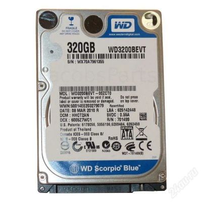 Лот: 2196632. Фото: 1. HDD 320GB WD. Жёсткие диски (HDD)