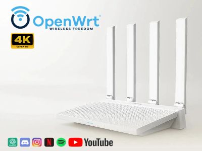 Лот: 25404635. Фото: 1. Роутер Xiaomi AX3000T, OpenWrt... Маршрутизаторы (роутеры)
