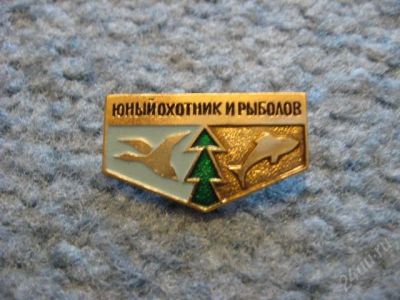 Лот: 71451. Фото: 1. значек "Юный охотник и рыболов... Другое (значки, медали, жетоны)